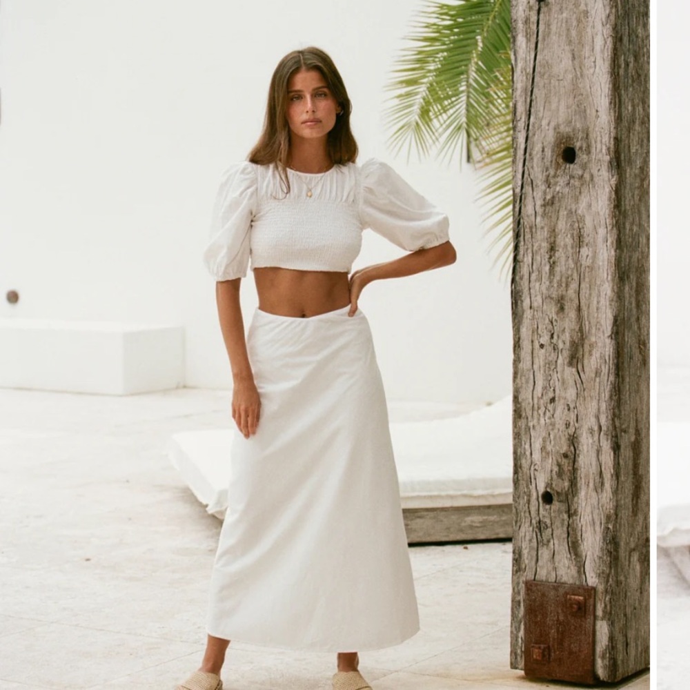 Sabo skirt Jayde white skirt and top set